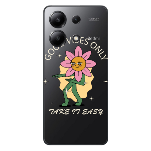 Xiaomi Redmi Note 13 4G Good Vibes Only Transparent Silicone TPU Θήκη