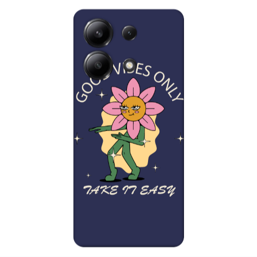 Xiaomi Redmi Note 13 4G Good Vibes Only Dark blue Colored Silicone TPU Θήκη