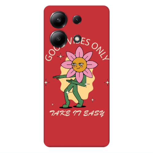 Xiaomi Redmi Note 13 4G Good Vibes Only Red Colored Silicone TPU Θήκη