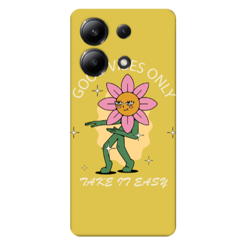 Xiaomi Redmi Note 13 4G Good Vibes Only Yellow Colored Silicone TPU Θήκη