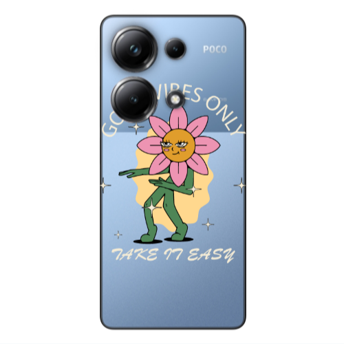 Xiaomi Poco M6 Pro 4G Good Vibes Only Transparent Silicone TPU Θήκη