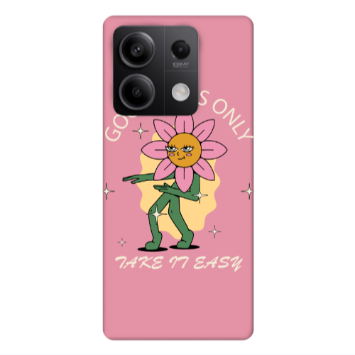 Xiaomi Redmi Note 13Pro 5G Good Vibes Only Pink Colored Silicone TPU Θήκη