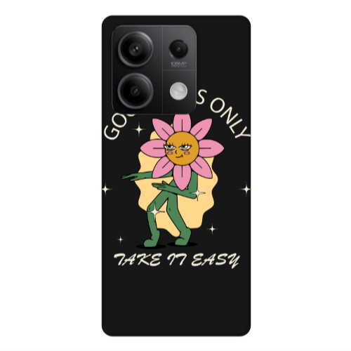 Xiaomi Redmi Note 13Pro 5G Good Vibes Only Black Colored Silicone TPU Θήκη