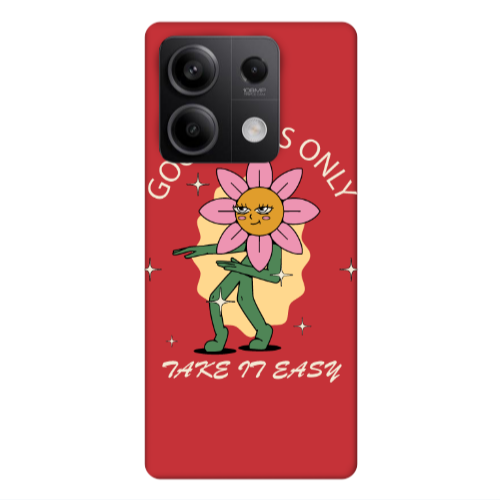 Xiaomi Redmi Note 13Pro 5G Good Vibes Only Red Colored Silicone TPU Θήκη