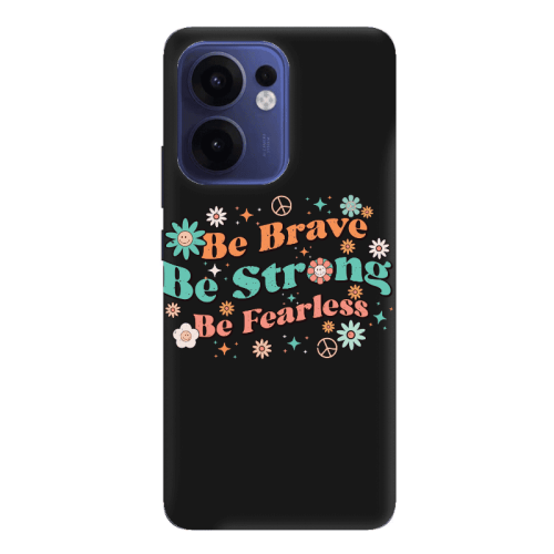 Oppo Reno13 FS Be Brave Black Colored Silicone TPU Θήκη