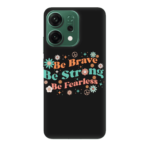 Oppo RENO 14 Be Brave Black Colored Silicone TPU Θήκη