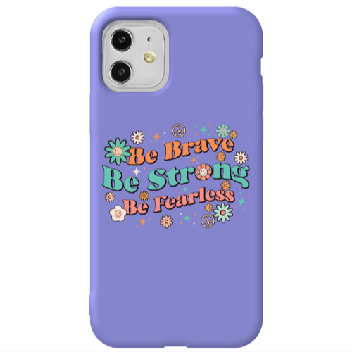 Apple iPhone 11  Be Brave Purple Colored Silicone TPU Θήκη