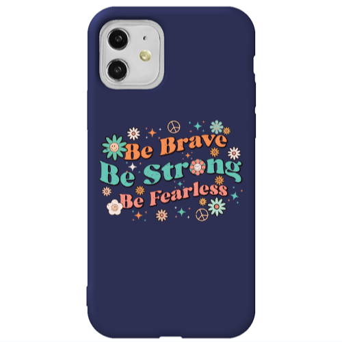 Apple iPhone 11  Be Brave Dark blue Colored Silicone TPU Θήκη