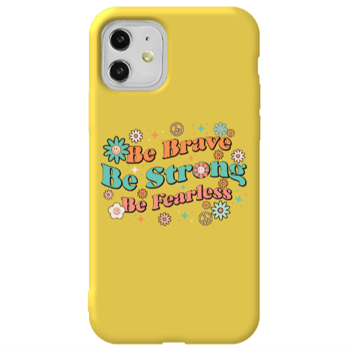 Apple iPhone 11  Be Brave Yellow Colored Silicone TPU Θήκη