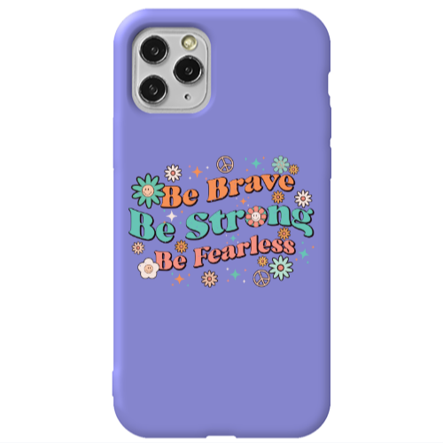 Apple iPhone 11 Pro Be Brave Purple Colored Silicone TPU Θήκη