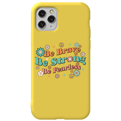 Apple iPhone 11 Pro Be Brave Yellow Colored Silicone TPU Θήκη