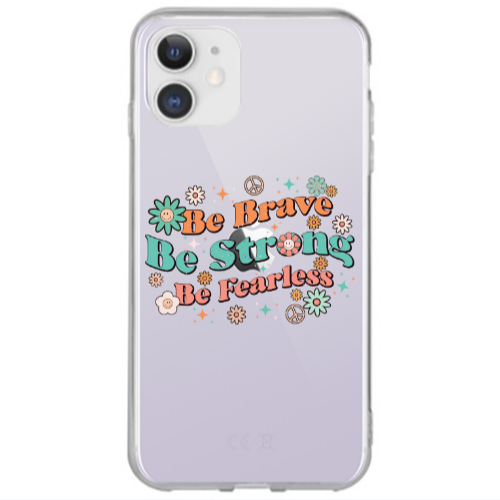 Apple iPhone 12 Be Brave Transparent Silicone TPU Θήκη