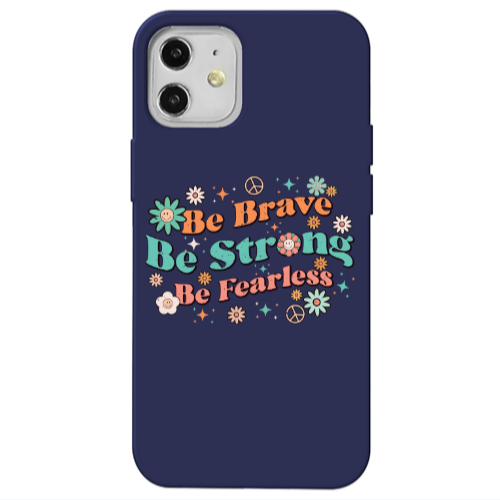 Apple iPhone 12 Be Brave Dark blue Colored Silicone TPU Θήκη