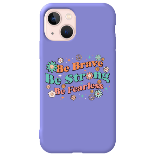 Apple iPhone 13 Be Brave Purple Colored Silicone TPU Θήκη