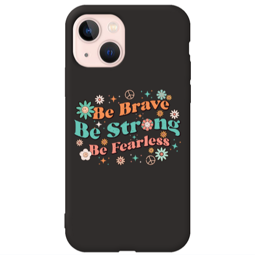 Apple iPhone 13 Be Brave Black Colored Silicone TPU Θήκη