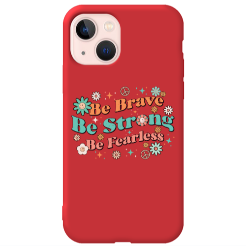 Apple iPhone 13 Be Brave Red Colored Silicone TPU Θήκη