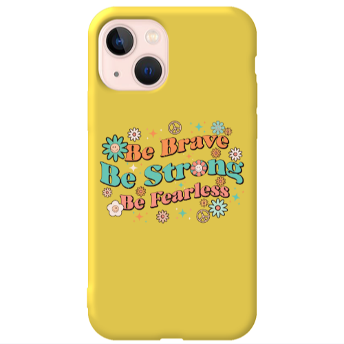 Apple iPhone 13 Be Brave Yellow Colored Silicone TPU Θήκη