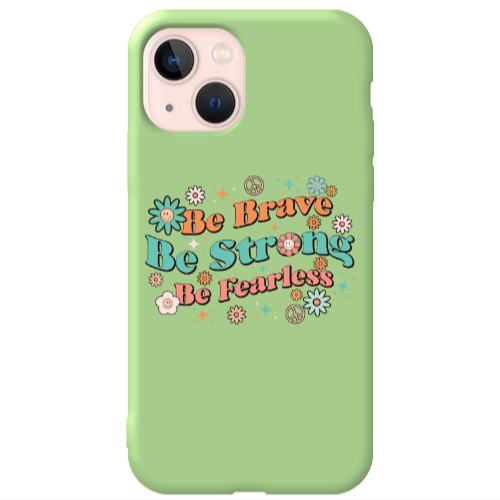 Apple iPhone 13 Be Brave Light Green Colored Silicone TPU Θήκη