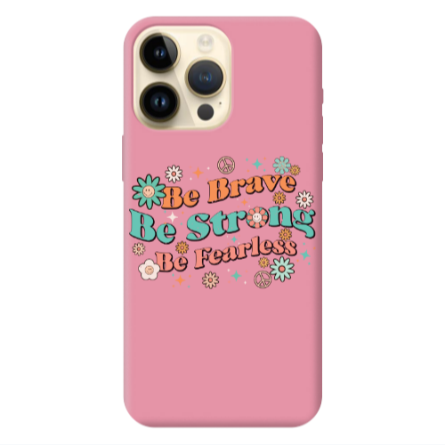 Apple iPhone 13 Pro Max Be Brave Pink Colored Silicone TPU Θήκη