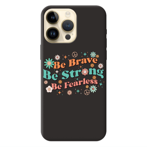 Apple iPhone 13 Pro Max Be Brave Black Colored Silicone TPU Θήκη