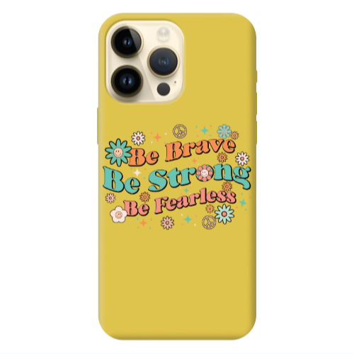 Apple iPhone 13 Pro Max Be Brave Yellow Colored Silicone TPU Θήκη