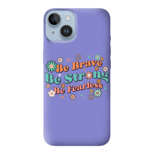 Apple iPhone 14  Be Brave Purple Colored Silicone TPU Θήκη