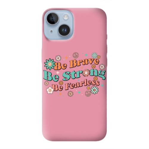Apple iPhone 14 Plus Be Brave Pink Colored Silicone TPU Θήκη