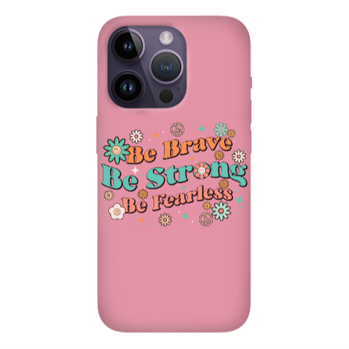 Apple iPhone 14 Pro  Be Brave Pink Colored Silicone TPU Θήκη