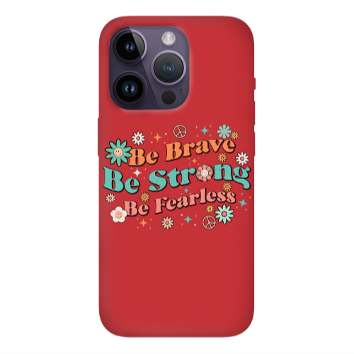 Apple iPhone 14 Pro  Be Brave Red Colored Silicone TPU Θήκη