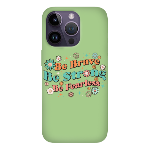 Apple iPhone 14 Pro Max Be Brave Light Green Colored Silicone TPU Θήκη
