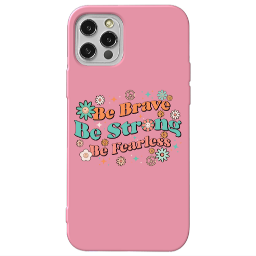 Apple iPhone 13 Pro Be Brave Pink Colored Silicone TPU Θήκη