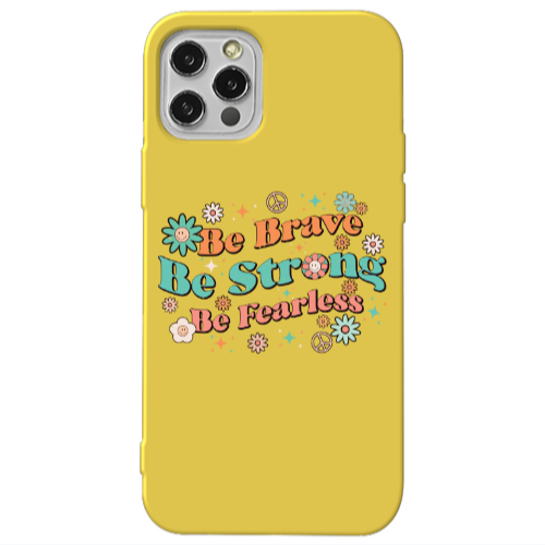 Apple iPhone 13 Pro Be Brave Yellow Colored Silicone TPU Θήκη