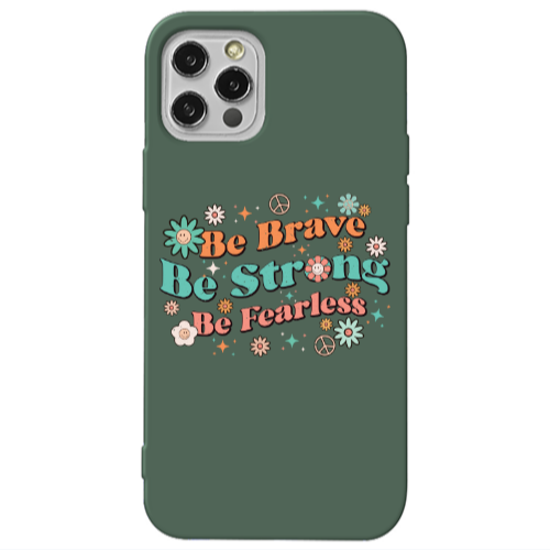 Apple iPhone 13 Pro Be Brave Dark Green Colored Silicone TPU Θήκη