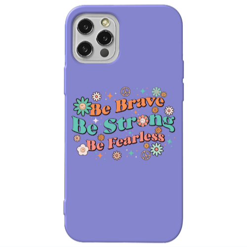 Apple iPhone 12 Pro Be Brave Purple Colored Silicone TPU Θήκη