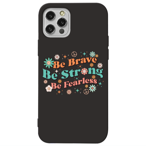 Apple iPhone 12 Pro Be Brave Black Colored Silicone TPU Θήκη