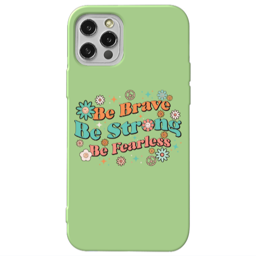 Apple iPhone 12 Pro Be Brave Light Green Colored Silicone TPU Θήκη