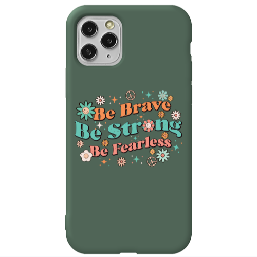 Apple iPhone 11 Pro Max Be Brave Dark Green Colored Silicone TPU Θήκη