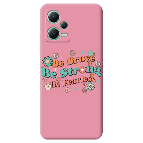 Xiaomi Redmi Note 12 Pro 5G Be Brave Pink Colored Silicone TPU Θήκη