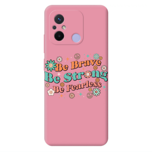 Xiaomi Redmi 12C Be Brave Pink Colored Silicone TPU Θήκη