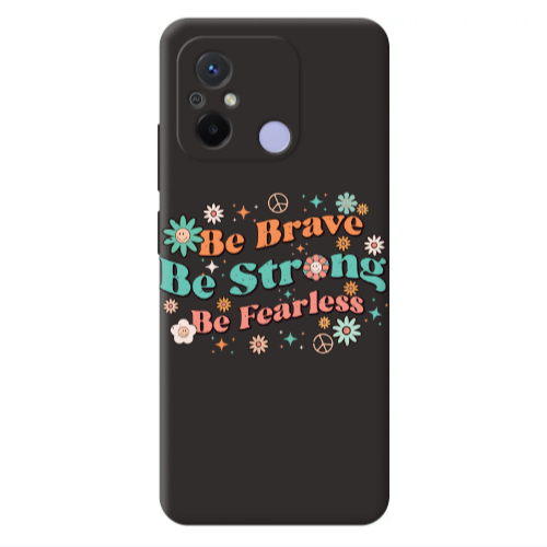Xiaomi Redmi 12C Be Brave Black Colored Silicone TPU Θήκη