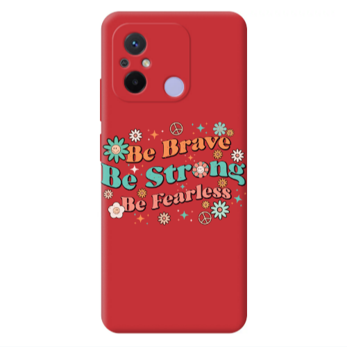 Xiaomi Redmi 12C Be Brave Red Colored Silicone TPU Θήκη