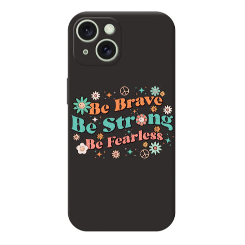 Apple iPhone 15 Be Brave Black Colored Silicone TPU Θήκη