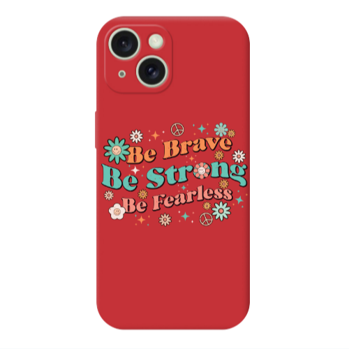 Apple iPhone 15 Be Brave Red Colored Silicone TPU Θήκη