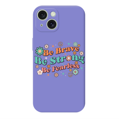 Apple iPhone 15 Plus Be Brave Purple Colored Silicone TPU Θήκη