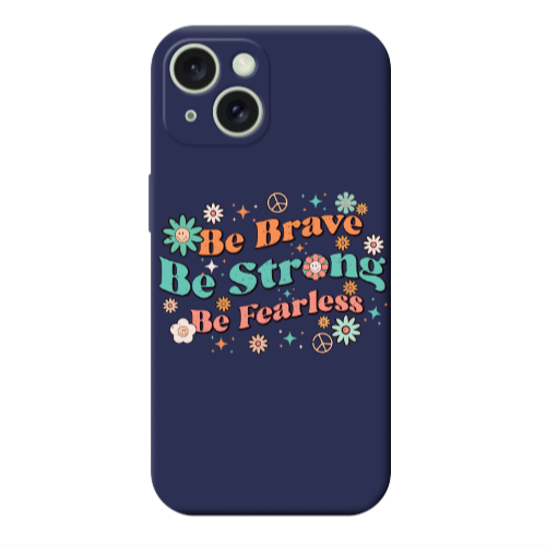 Apple iPhone 15 Plus Be Brave Dark blue Colored Silicone TPU Θήκη