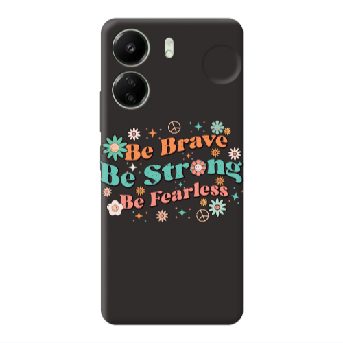 Xiaomi Redmi 13C Be Brave Black Colored Silicone TPU Θήκη