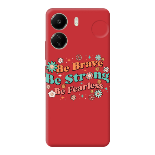Xiaomi Redmi 13C Be Brave Red Colored Silicone TPU Θήκη