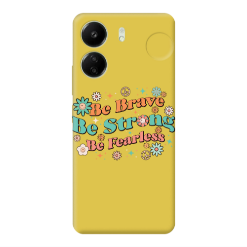 Xiaomi Redmi 13C Be Brave Yellow Colored Silicone TPU Θήκη