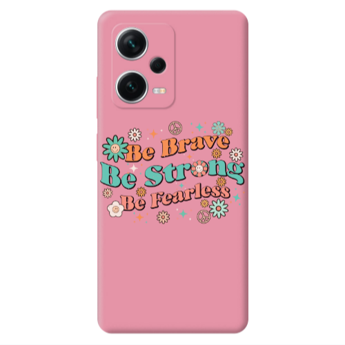 Xiaomi Poco X5 Be Brave Pink Colored Silicone TPU Θήκη