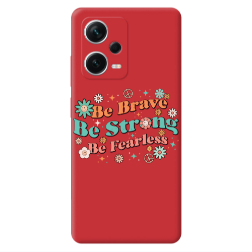 Xiaomi Poco X5 Be Brave Red Colored Silicone TPU Θήκη